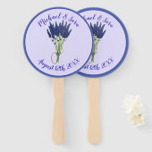 Lavandula Lavender Floral Paars Wedding Favor Handwaaier (Voorkant en achterkant)