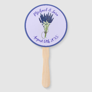 Lavandula Lavender Floral Paars Wedding Favor Handwaaier