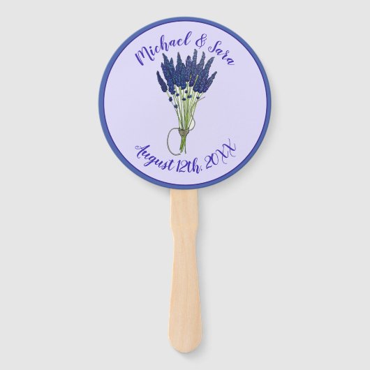 Lavandula Lavender Floral Paars Wedding Favor Handwaaier (Voorkant)