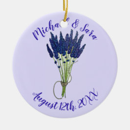 Lavandula Lavender Floral Paars Wedding Favor Keramisch Ornament