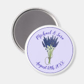 Lavandula Lavender Floral Paars Wedding Favor Magneet (Voorkant / Achterkant)