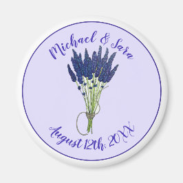 Lavandula Lavender Floral Paars Wedding Favor Magneet