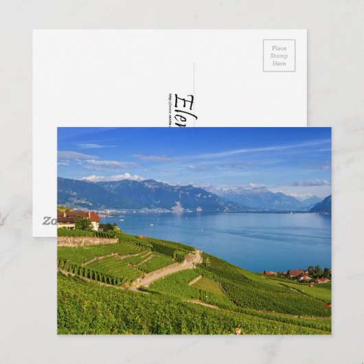 Lavaux regio, Vaud, HDR Briefkaart (Voorkant / Achterkant)