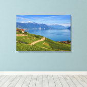 Lavaux, Vaud, Zwitserland Canvas Afdruk (Insitu (Houten vloer))