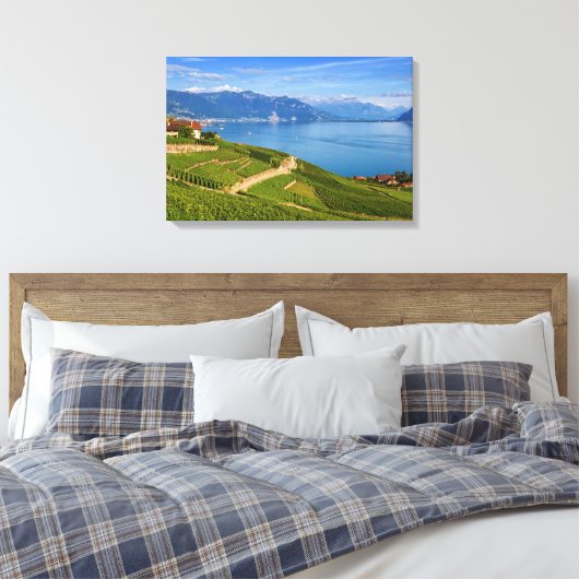 Lavaux, Vaud, Zwitserland Canvas Afdruk (Insitu (Slaapkamer))