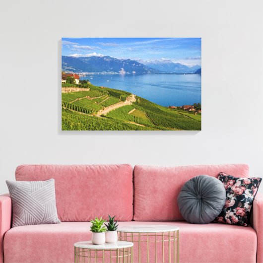 Lavaux, Vaud, Zwitserland Canvas Afdruk (Insitu (Woonkamer))
