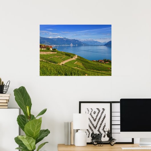 Lavaux, Vaud, Zwitserland Poster (Thuiskantoor)