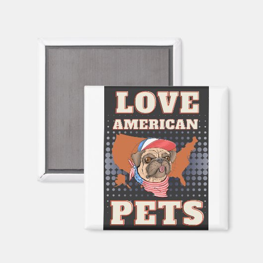 LAVE AMERIKAANSE PETS MAGNEET (Voorkant / Achterkant)
