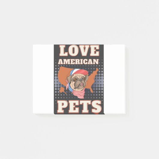 LAVE AMERIKAANSE PETS POST-IT® NOTES (Voorkant)