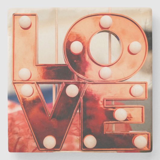 LAVE (Big Red Lettering) Stenen Onderzetter (Voorkant)