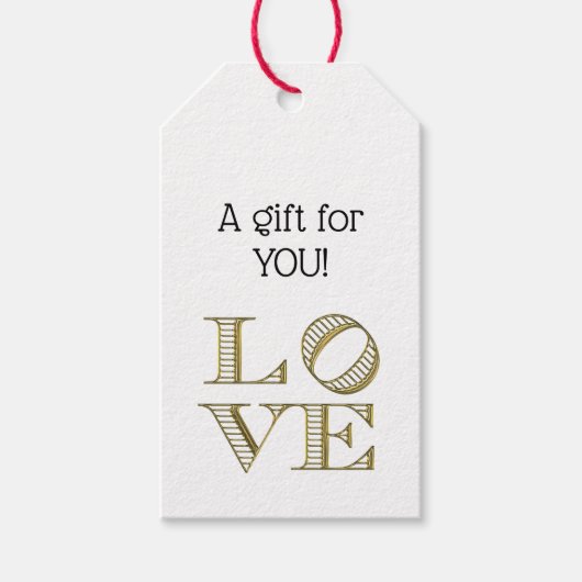 LAVE grafische tekst - Faux Gold Cadeaulabel (Voorkant)