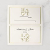 LAVE grafische tekst - Faux Gold Ivory BG Plaatskaartje (Buitenkant ongevouwen)