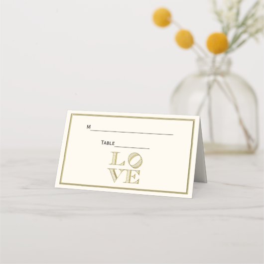 LAVE grafische tekst - Faux Gold Ivory BG Plaatskaartje (Achterkant)