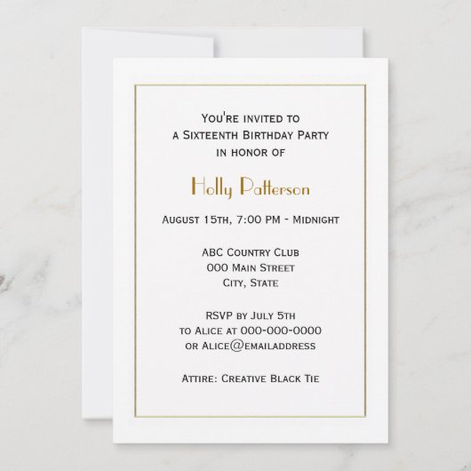 LAVE grafische tekst - Faux Gold Kaart (Achterkant)