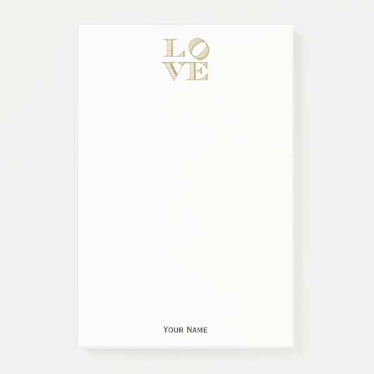 LAVE grafische tekst - Faux Gold Post-it® Notes (Voorkant)
