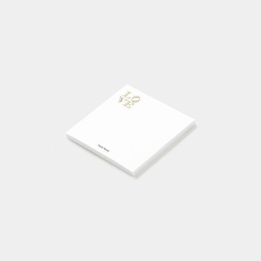 LAVE grafische tekst - Faux Gold Post-it® Notes (Schuin)