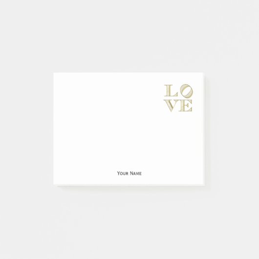 LAVE grafische tekst - Faux Gold Post-it® Notes (Voorkant)