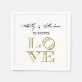 LAVE grafische tekst - Faux Gold Servet (Voorkant)