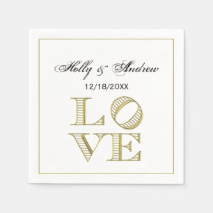 LAVE grafische tekst - Faux Gold Servet