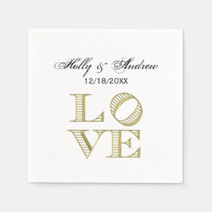 LAVE grafische tekst - Faux Gold Servetten