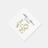 LAVE grafische tekst - Faux Gold Servetten (Hoek)