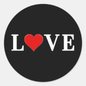 LAVE hart zwart en witte moderne afbeelding Ronde Sticker (Voorkant)