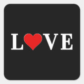 LAVE hart zwart en witte moderne afbeelding Vierkante Sticker (Voorkant)