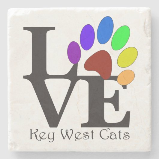 LAVE Key West Cats Stenen Onderzetter (Voorkant)
