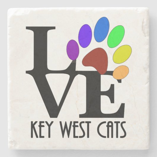 LAVE Key West Cats Stenen Onderzetter (Voorkant)