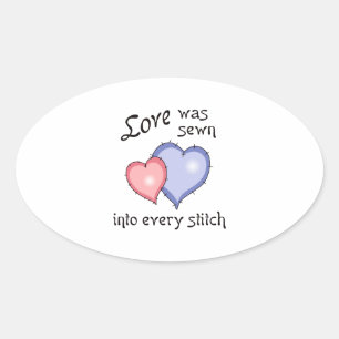 LAVE SEWN OVALE STICKER