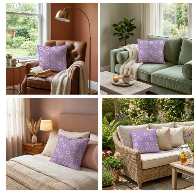 Lavendaisy Haven Daisy Bloem Kussen (Add Soft Spring Charm to Every Room)