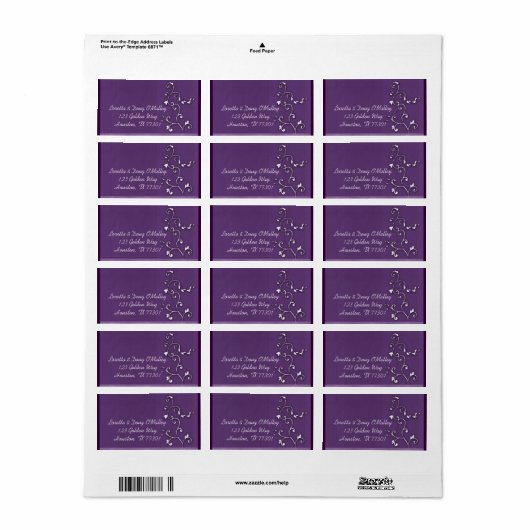 Lavendar achtergrond bloemendesigner label (Full Sheet)