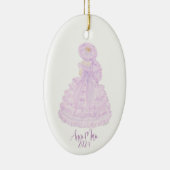 Lavendar Azalea Trail Meid Waterverf Keramisch Ornament (Rechts)