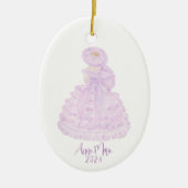 Lavendar Azalea Trail Meid Waterverf Keramisch Ornament (Voorkant)