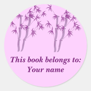 Lavendar Bamboo, Boekenlabel Ronde Sticker