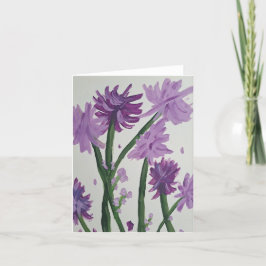 Lavendar Bell Flowers Note Kaart