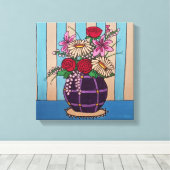 Lavendar Bloemen 2 Uitgerekt Canvas Print (Insitu (Houten vloer))