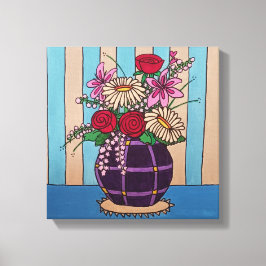 Lavendar Bloemen 2 Uitgerekt Canvas Print