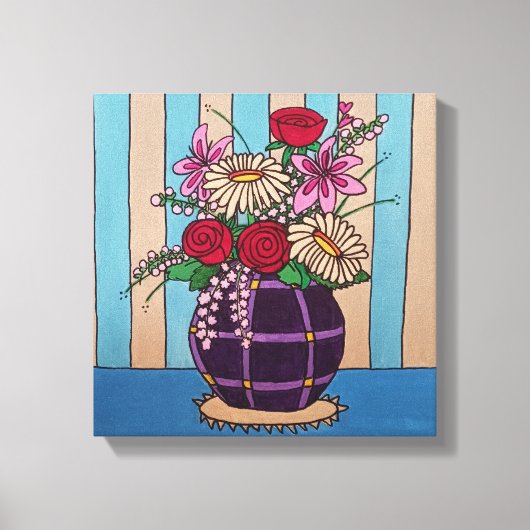 Lavendar Bloemen 2 Uitgerekt Canvas Print (Voorkant)