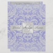 Lavendar Damask Vrijgezellenfeest Monogram Uitnodi Kaart (Voorkant / Achterkant)