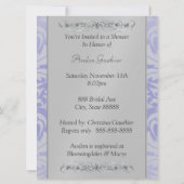 Lavendar Damask Vrijgezellenfeest Monogram Uitnodi Kaart (Achterkant)