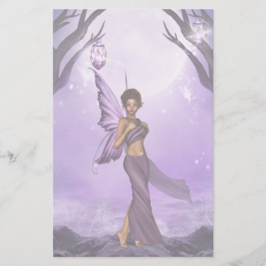 Lavendar Dreams Fairy Stationery Briefpapier (Voorkant)