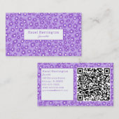 Lavendar Flowers QR Code Visitekaartjes Schattige (Voorkant / Achterkant)