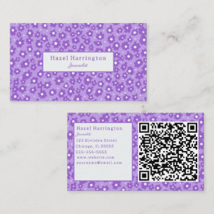 Lavendar Flowers QR Code Visitekaartjes Schattige
