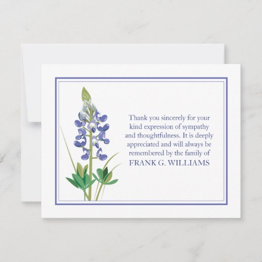 Lavendar Funeral Note Card Flat Bereavement Notes Notitiekaartje (Voorkant)