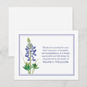 Lavendar Funeral Note Card Flat Bereavement Notes Notitiekaartje (Voorkant / Achterkant)