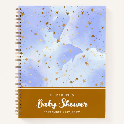 Lavendar Golden Star | BABY SHOWER Notitieboek (Voorkant)