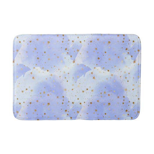 Lavendar gouden ster patroon badmat (Voorkant)