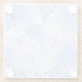 Lavendar gouden ster patroon glazen onderzetter (Achterkant)