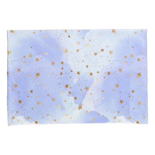 Lavendar gouden ster patroon kussensloop (Voorkant-Rechts)